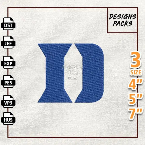 College Football Duke Blue Devils Embroidery Design