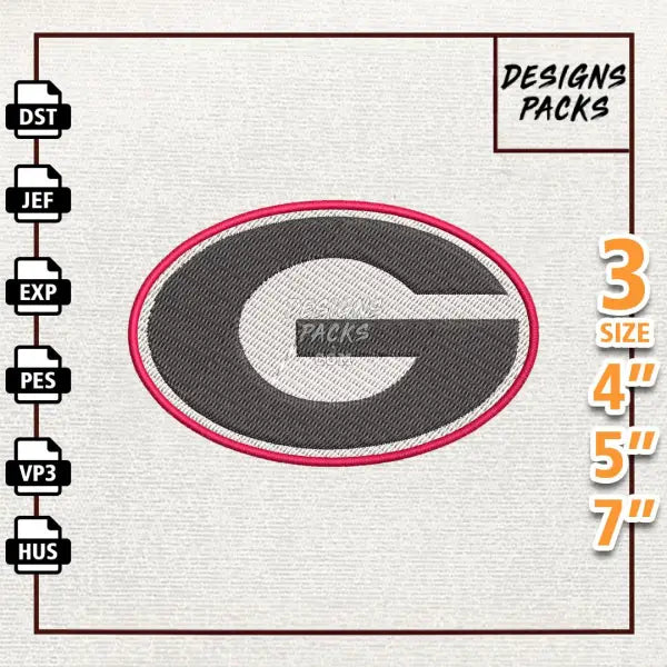 College Football Georgia Bulldogs Embroidery Design