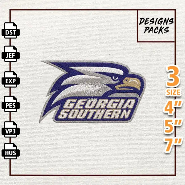 College Football Georgia Southern Eagles Embroidery Design