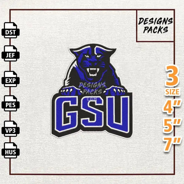 College Football Georgia State Panthers Embroidery Design