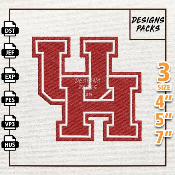 College Football Houston Cougars Embroidery Design