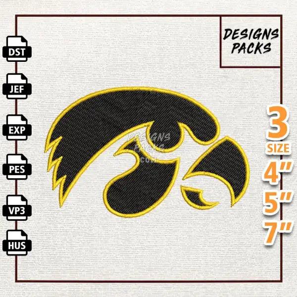 College Football Iowa Hawkeyes Embroidery Design