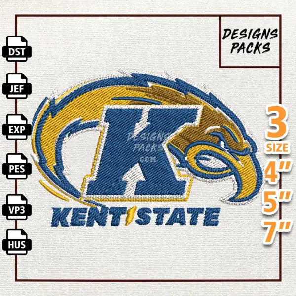 College Football Kent State Golden Flashes Embroidery Design