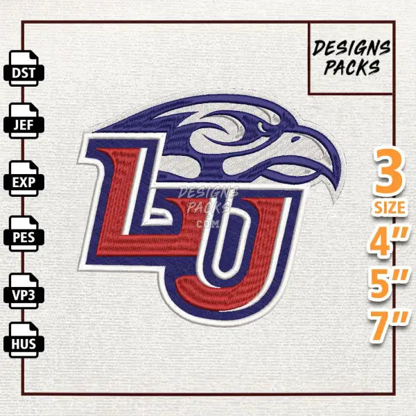 College Football Liberty Flames Embroidery Design