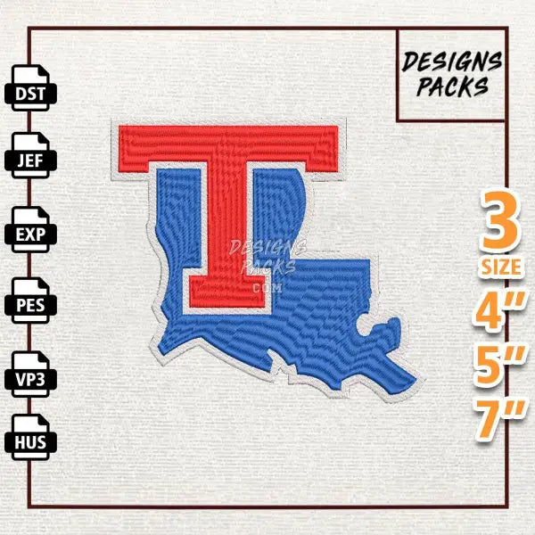 College Football Louisiana Tech Bulldogs Embroidery Design