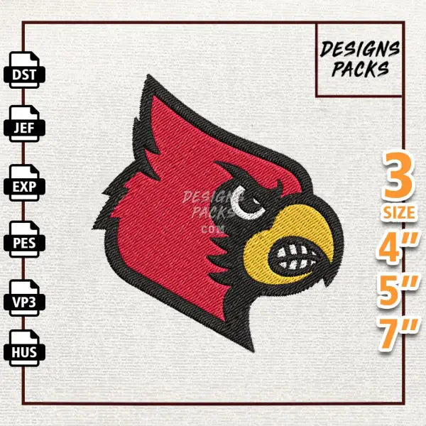 College Football Louisville Cardinals Embroidery Design