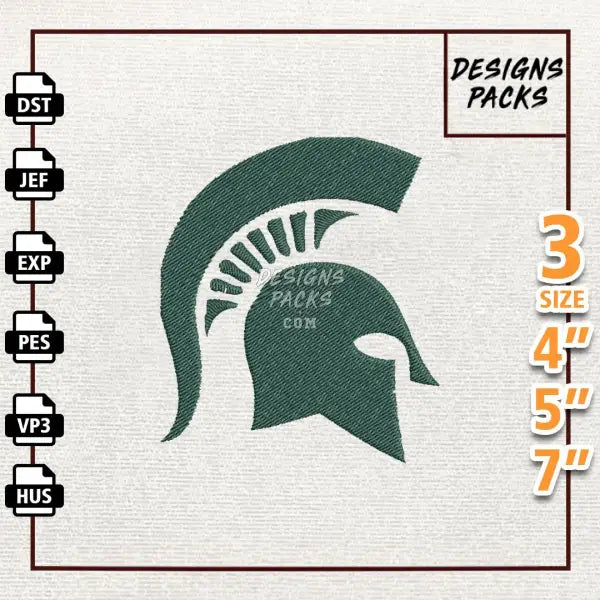 College Football Michigan State Spartans Embroidery Design