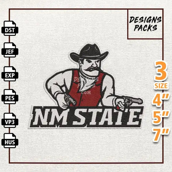 College Football New Mexico State Aggies Embroidery Design