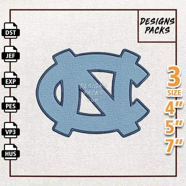 College Football North Carolina Tar Heels Embroidery Design