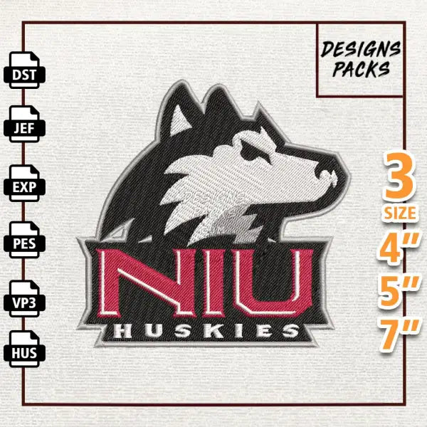 College Football Northern Illinois Huskies Embroidery Design