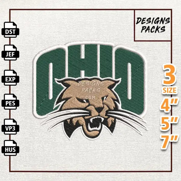 College Football Ohio Bobcats Embroidery Design