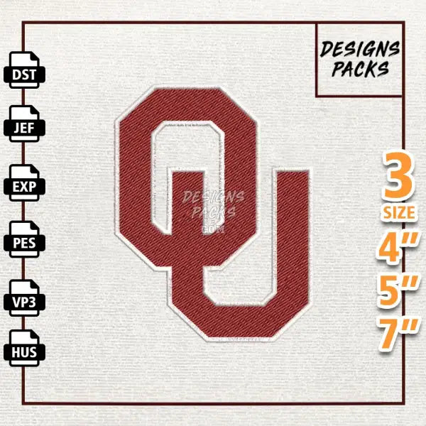 College Football Oklahoma Sooners Embroidery Design