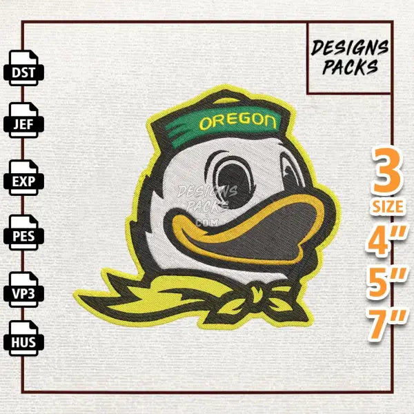 College Football Oregon Ducks Embroidery Design