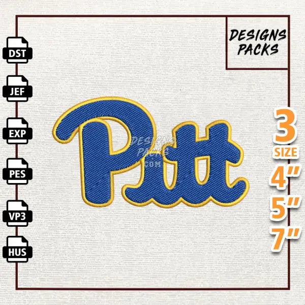 College Football Pittsburgh Panthers Embroidery Design