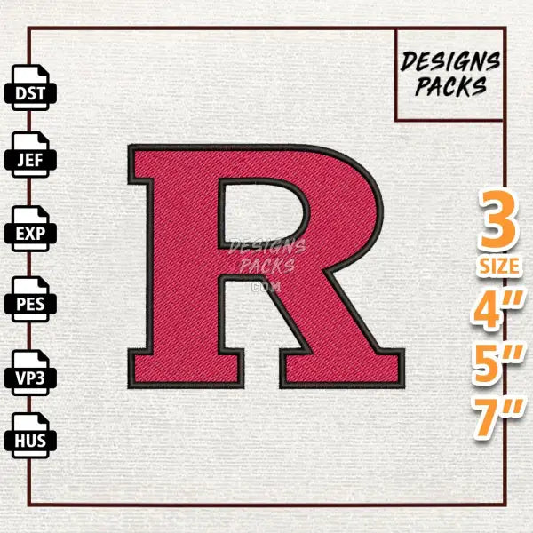 College Football Rutgers Scarlet Knights Embroidery Design