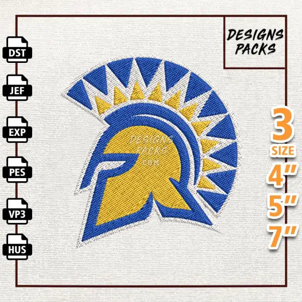 College Football San Jose State Spartans Embroidery Design