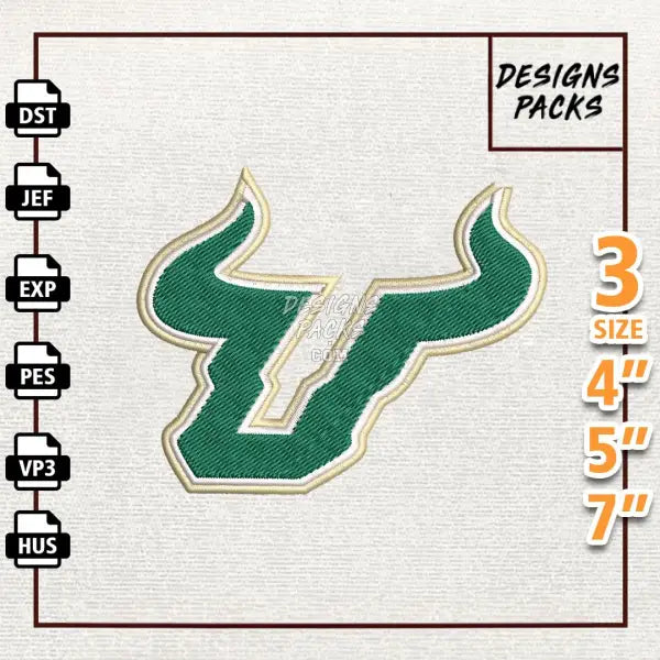 College Football South Florida Bulls Embroidery Design