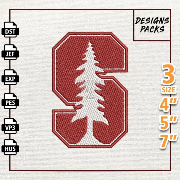 College Football Stanford Cardinal Embroidery Design