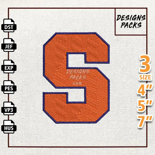 College Football Syracuse Orange Embroidery Design