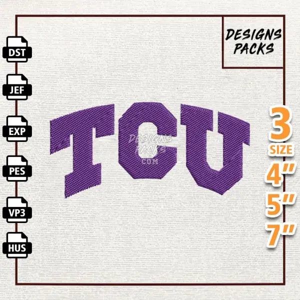 College Football TCU Horned Frogs Embroidery Design