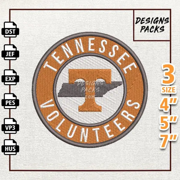 College Football Tennessee Volunteers Embroidery Design