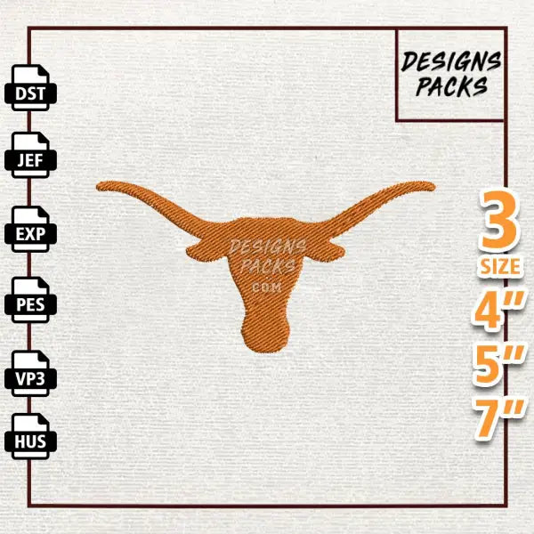 College Football Texas Longhorns Embroidery Design