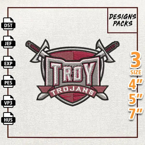 College Football Troy Trojans Embroidery Design