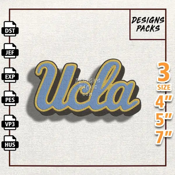 College Football UCLA Embroidery Design