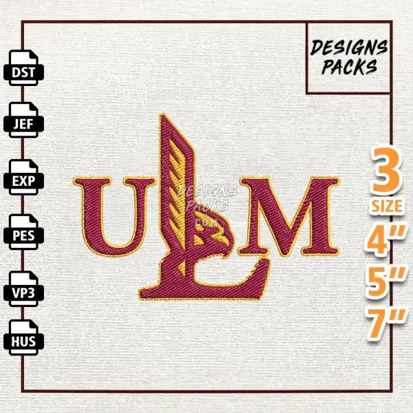 College Football UL Monroe Warhawks Embroidery Design