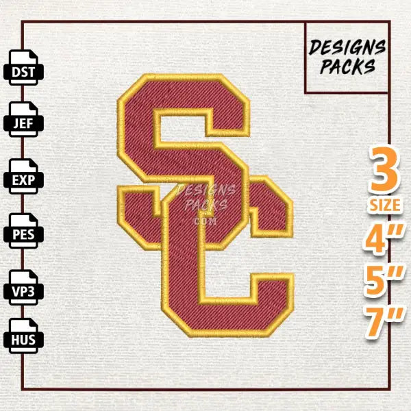 College Football USC Trojans Embroidery Design