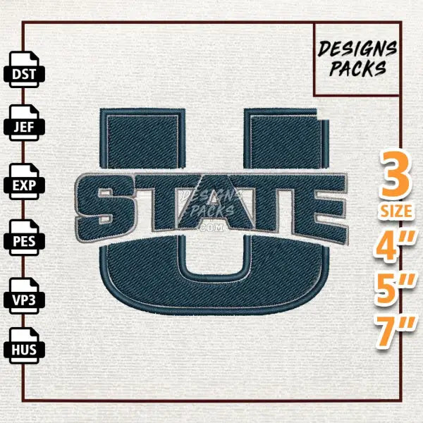 College Football Utah State Aggies Embroidery Design