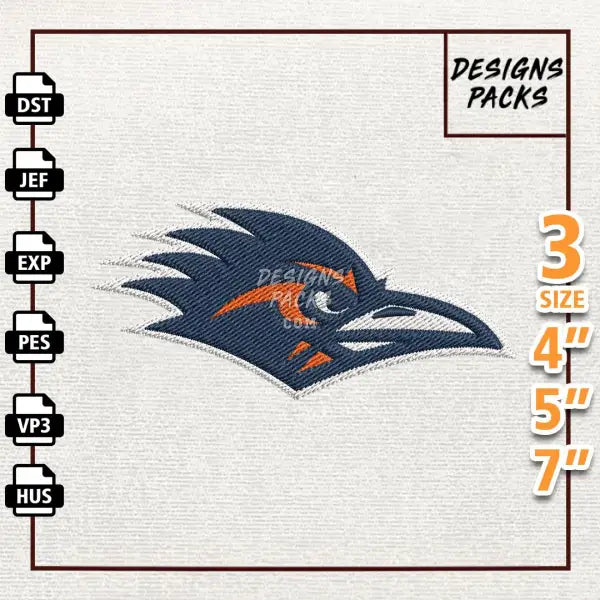 College Football UTSA Roadrunners Embroidery Design