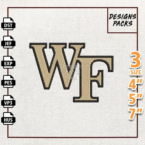 College Football Wake Forest Demon Deacons Embroidery Design