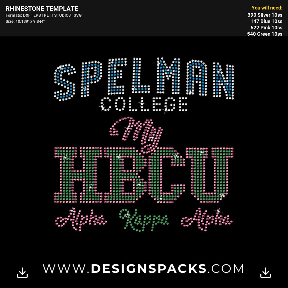 College Hbcu Aka Rhinestone Digital Template