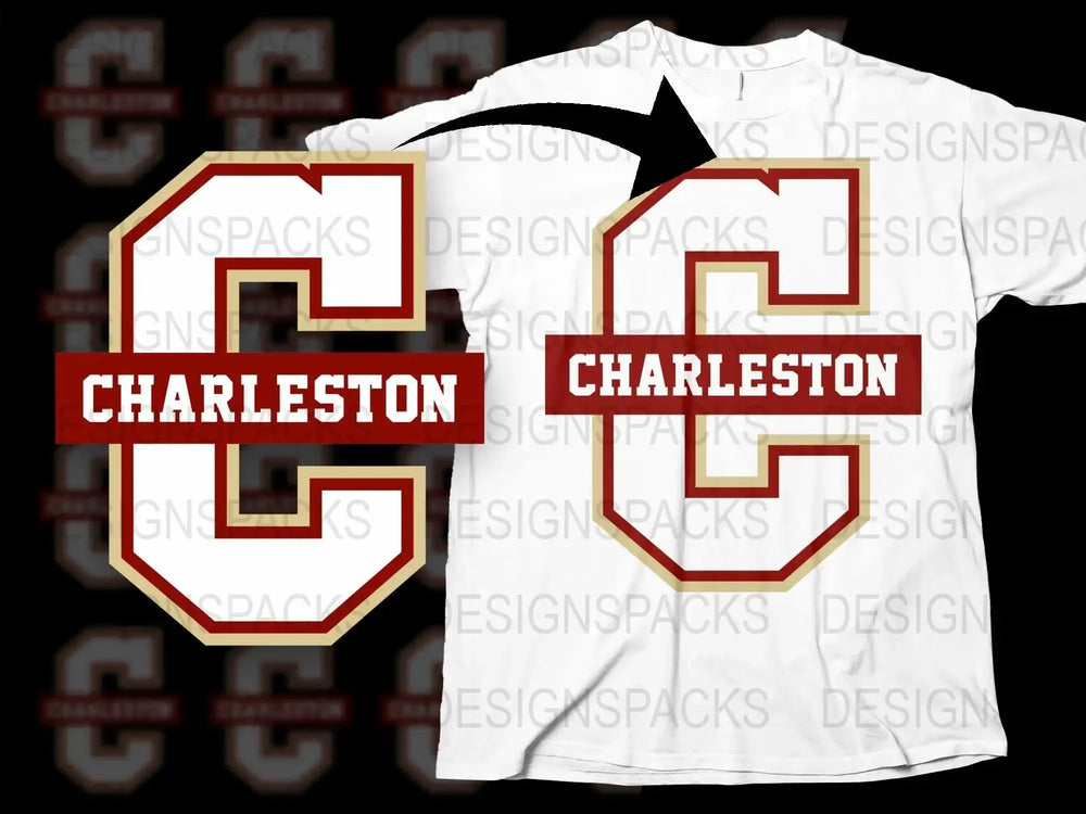 College of Charleston Cougars College Football Png Digital Download