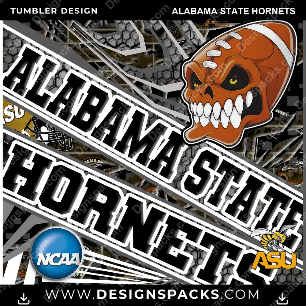 College Sport Angry Sports Alabama State Hornets NCAA College Sport Tumbler Digital Wrap Design Download