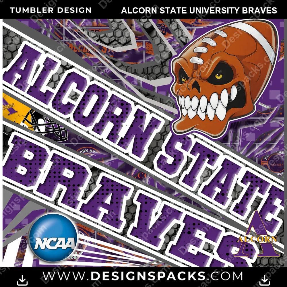 College Sport Angry Sports Alcorn State University Braves NCAA College Sport Tumbler Digital Wrap Design Download
