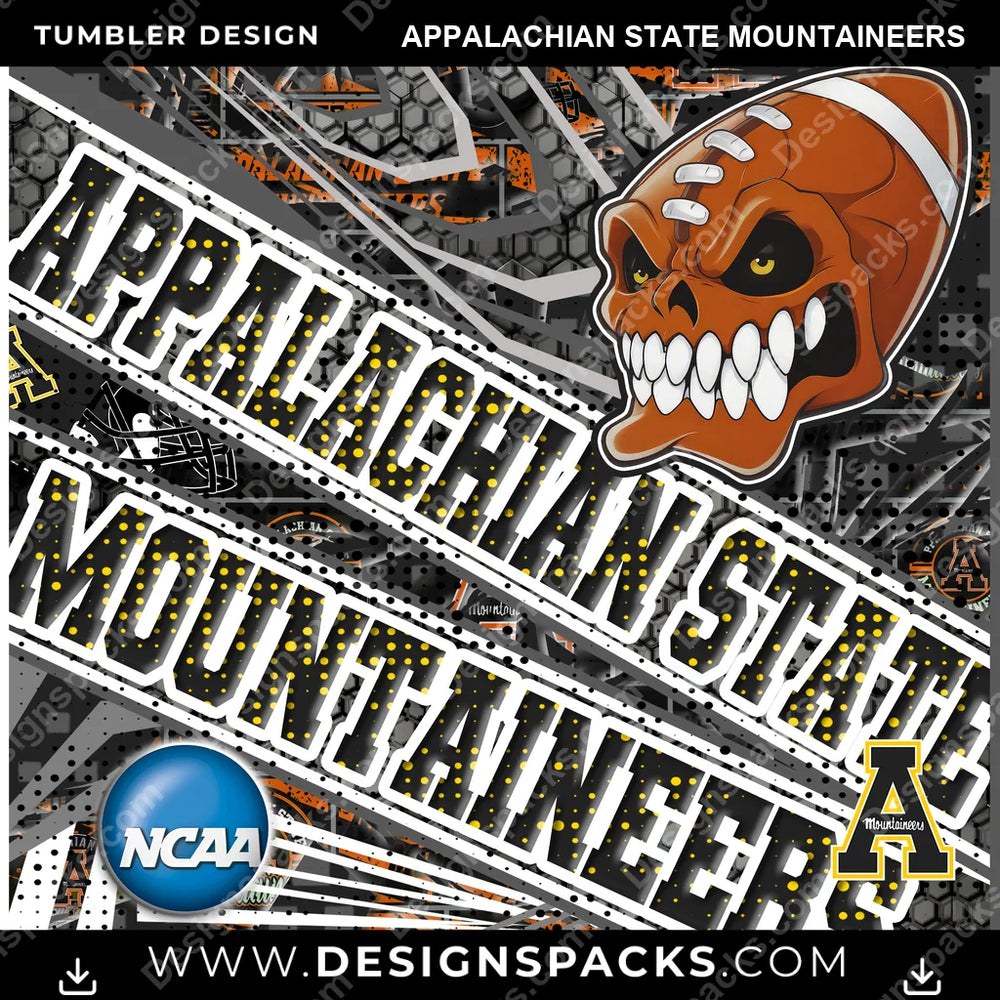 College Sport Angry Sports Appalachian State Mountaineers NCAA College Sport Tumbler Digital Wrap Design Download