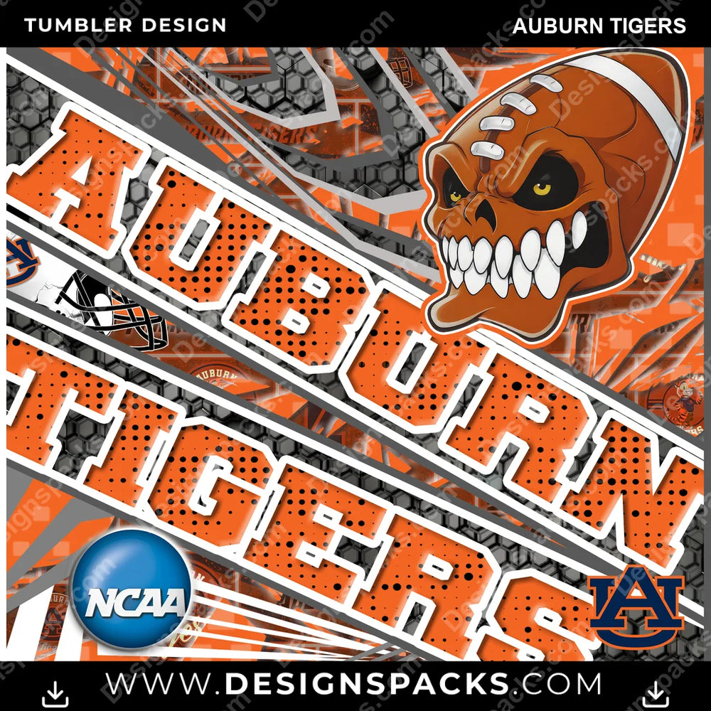 College Sport Angry Sports Auburn Tigers NCAA College Sport Tumbler Digital Wrap Design Download