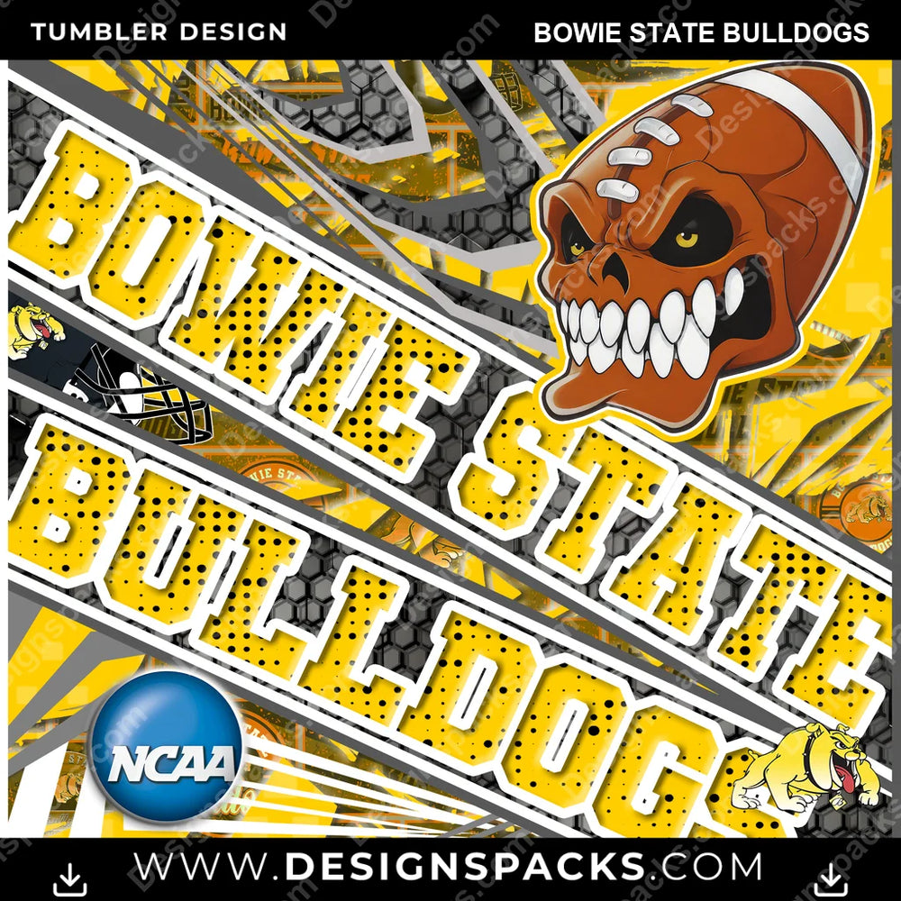 College Sport Angry Sports Bowie State Bulldogs NCAA College Sport Tumbler Digital Wrap Design Download