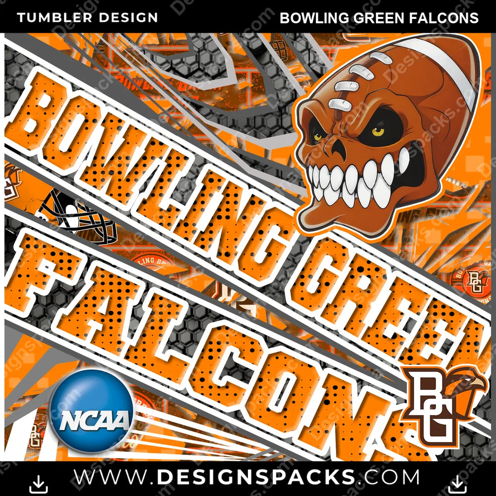 College Sport Angry Sports Bowling Green Falcons NCAA College Sport Tumbler Digital Wrap Design Download
