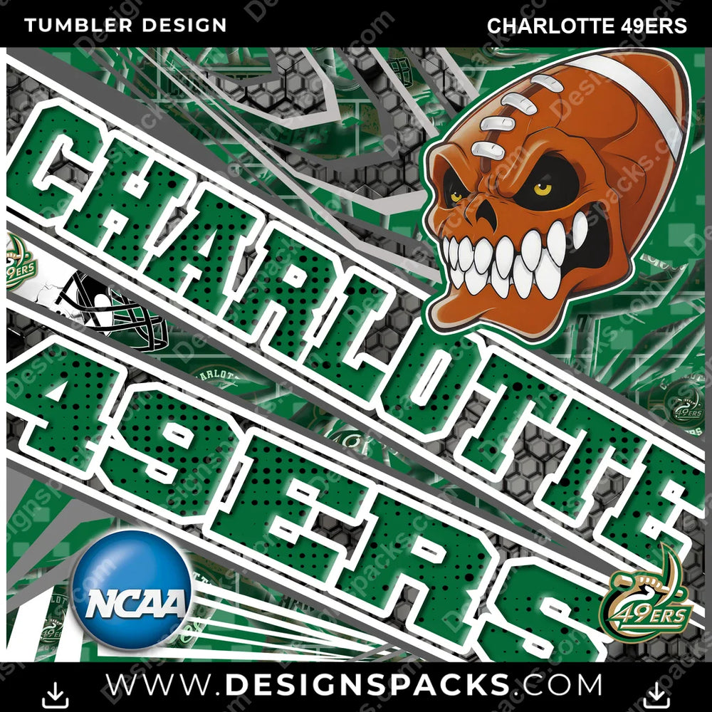 College Sport Angry Sports Charlotte 49ers NCAA College Sport Tumbler Digital Wrap Design Download