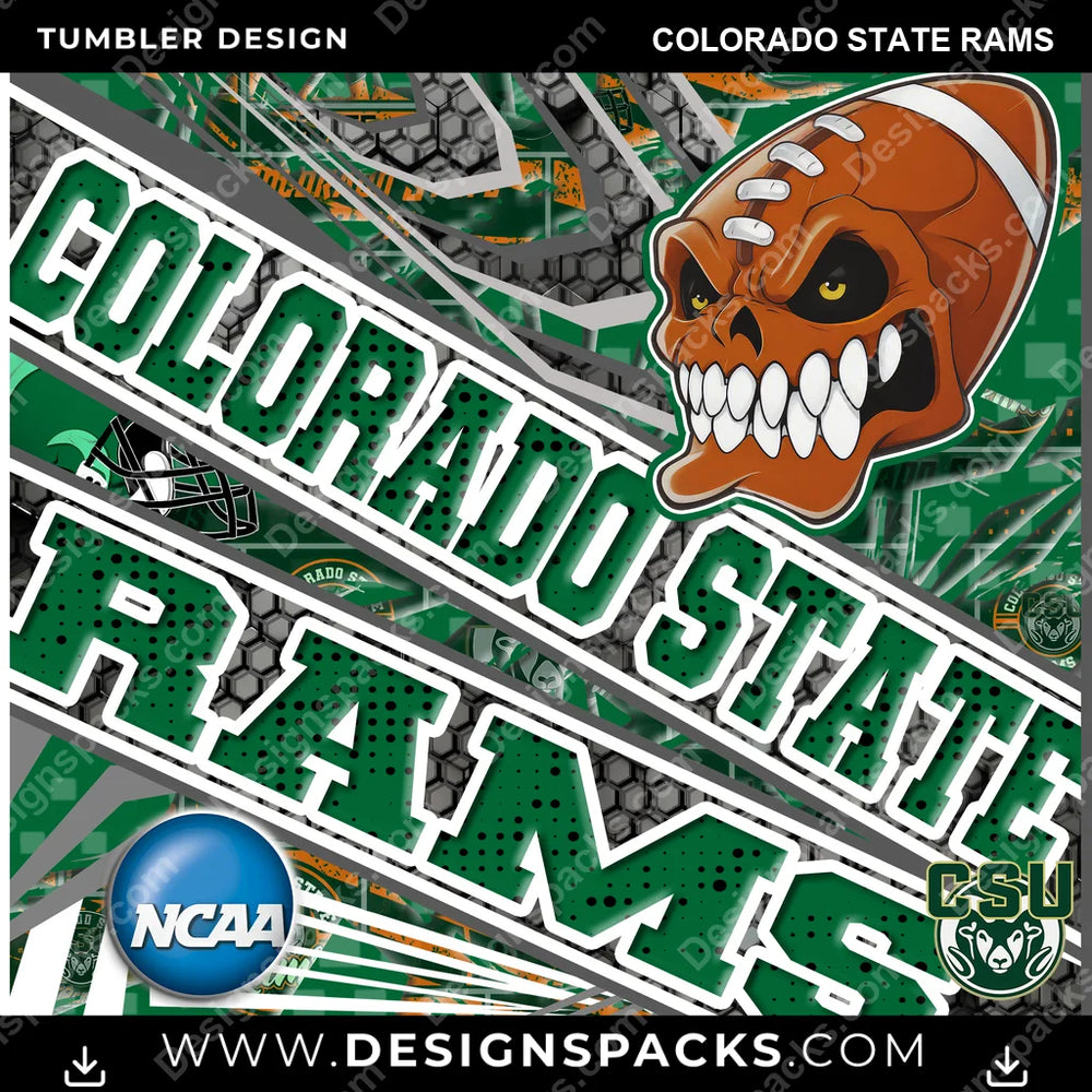 College Sport Angry Sports Colorado State Rams NCAA College Sport Tumbler Digital Wrap Design Download