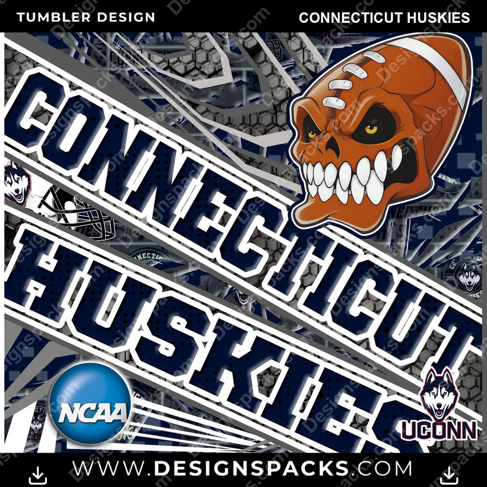 College Sport Angry Sports Connecticut Huskies NCAA College Sport Tumbler Digital Wrap Design Download