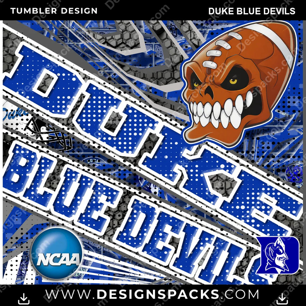 College Sport Angry Sports Duke Blue Devils NCAA College Sport Tumbler Digital Wrap Design Download