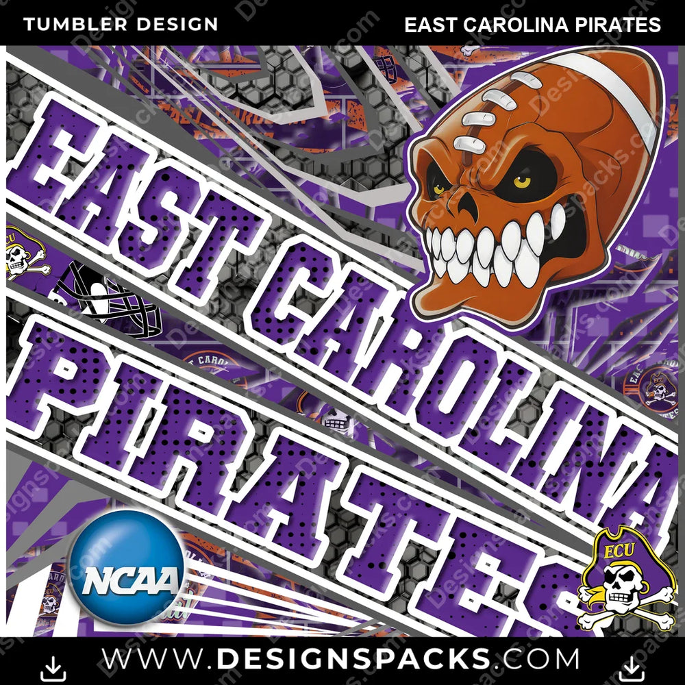 College Sport Angry Sports East Carolina Pirates NCAA College Sport Tumbler Digital Wrap Design Download