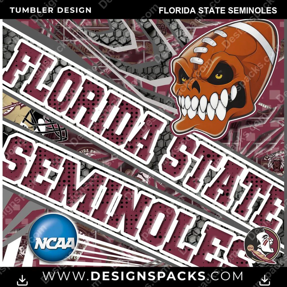 College Sport Angry Sports Florida State Seminoles NCAA College Sport Tumbler Digital Wrap Design Download