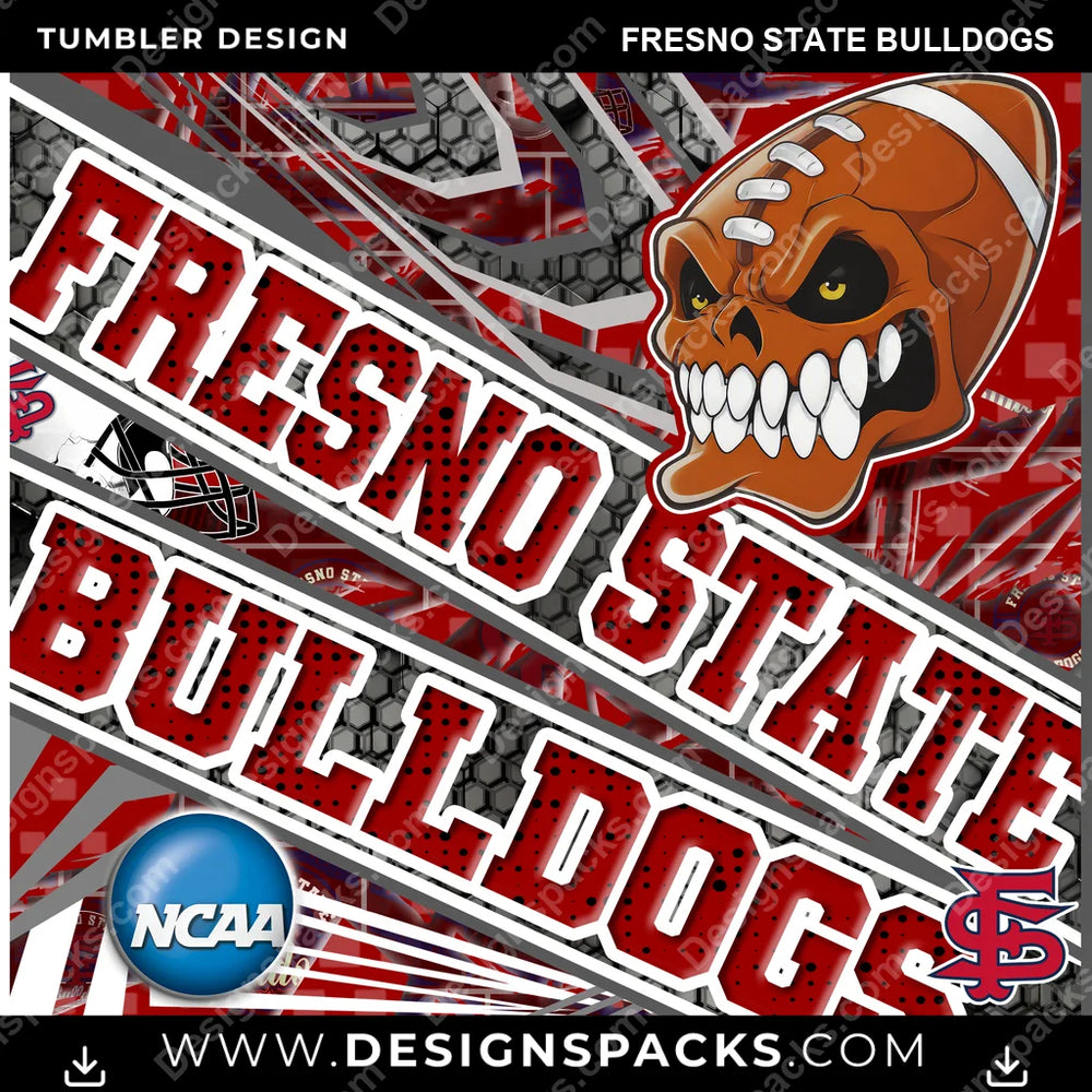 College Sport Angry Sports Fresno State Bulldogs NCAA College Sport Tumbler Digital Wrap Design Download