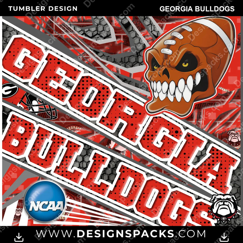 College Sport Angry Sports Georgia Bulldogs NCAA College Sport Tumbler Digital Wrap Design Download