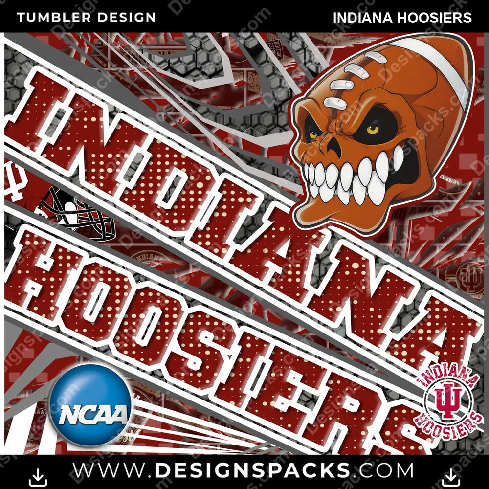 College Sport Angry Sports Indiana Hoosiers NCAA College Sport Tumbler Digital Wrap Design Download
